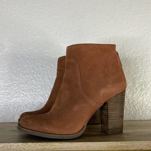 Lucky Brand Liesell Rust Brown Leather Booties Size 8